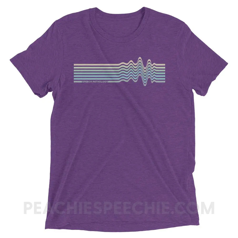 Sound Waves Tri-Blend Tee - Purple Triblend / XS - peachiespeechie.com