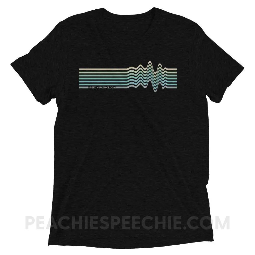 Sound Waves Tri-Blend Tee - Solid Black Triblend / XS - peachiespeechie.com
