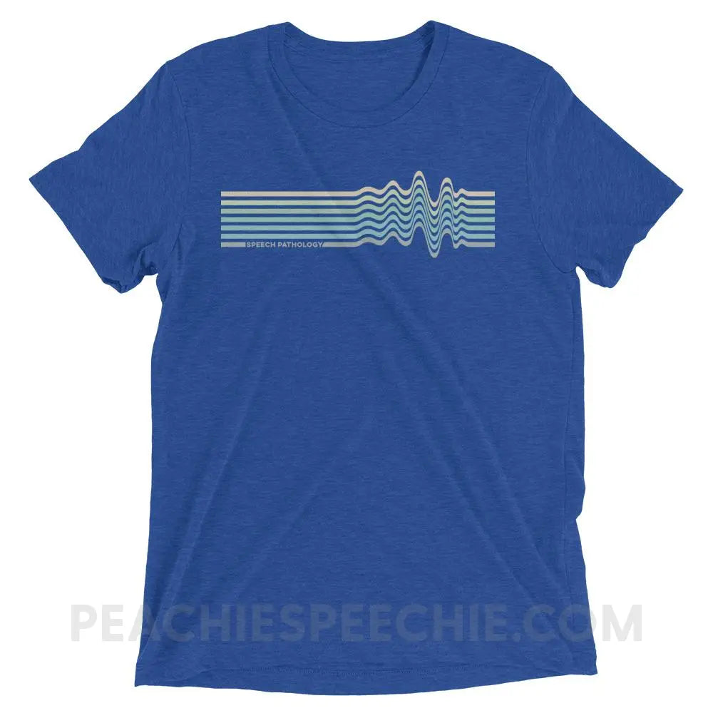 Sound Waves Tri-Blend Tee - True Royal Triblend / XS - peachiespeechie.com