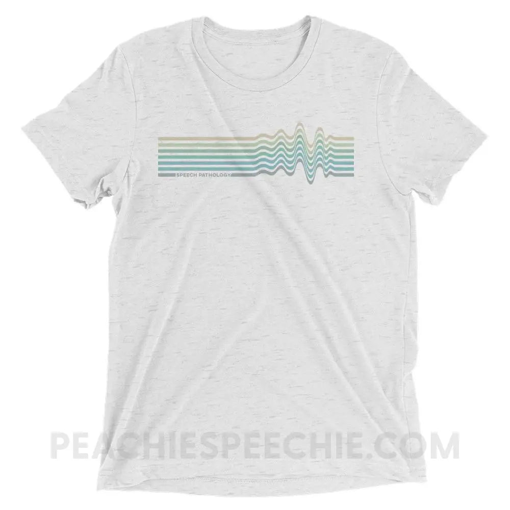 Sound Waves Tri-Blend Tee - White Fleck Triblend / XS - peachiespeechie.com