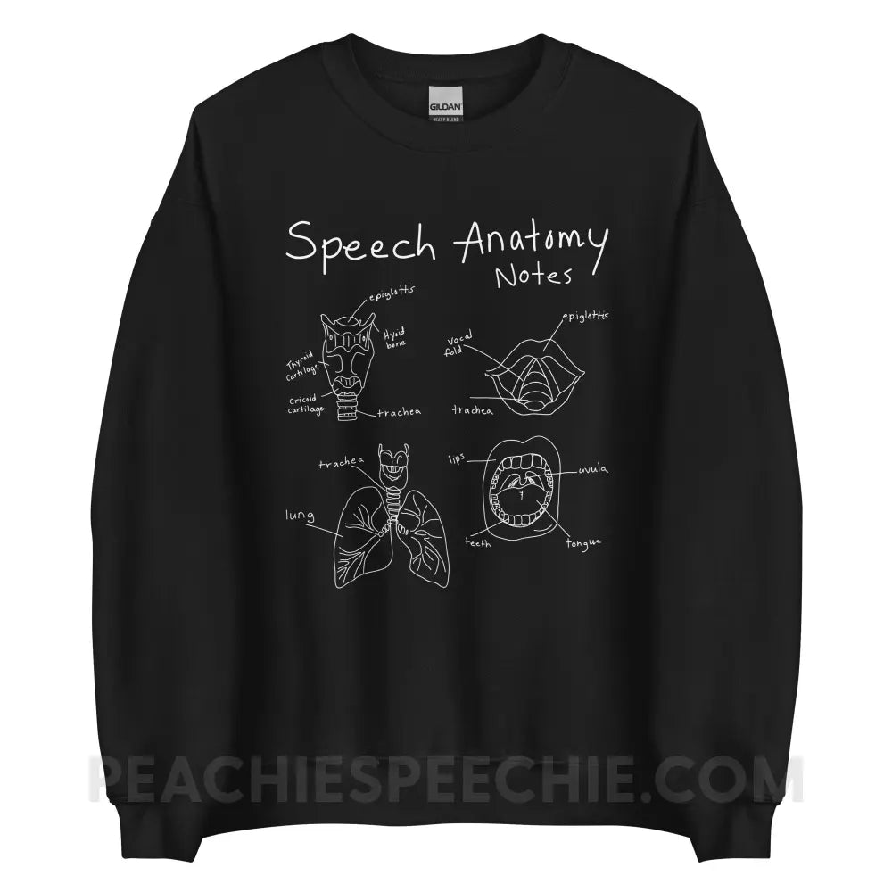Speech Anatomy Notes Classic Sweatshirt - Black / S peachiespeechie.com