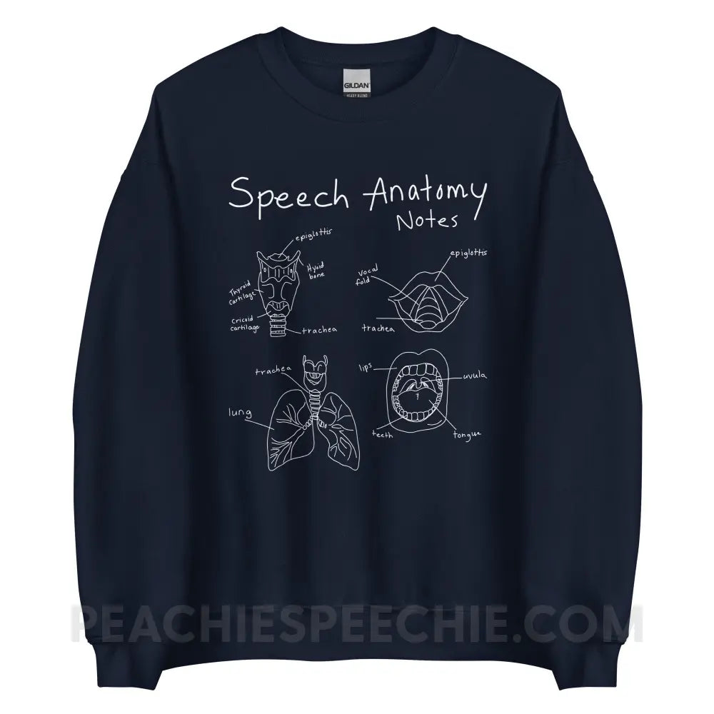 Speech Anatomy Notes Classic Sweatshirt - Navy / S peachiespeechie.com
