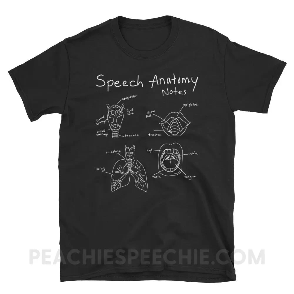 Speech Anatomy Notes Classic Tee - Black / S T - Shirts & Tops peachiespeechie.com