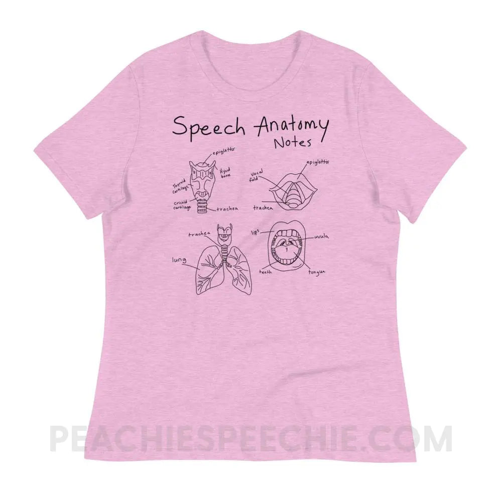 Speech Anatomy Notes Women’s Relaxed Tee - T-Shirts & Tops peachiespeechie.com