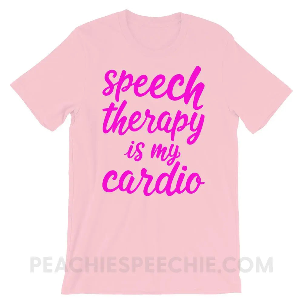Speech Is My Cardio Premium Soft Tee - Pink / S - T-Shirts & Tops peachiespeechie.com