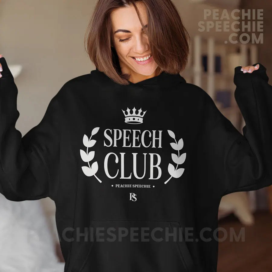 Speech Club Classic Hoodie - Black / S - peachiespeechie.com