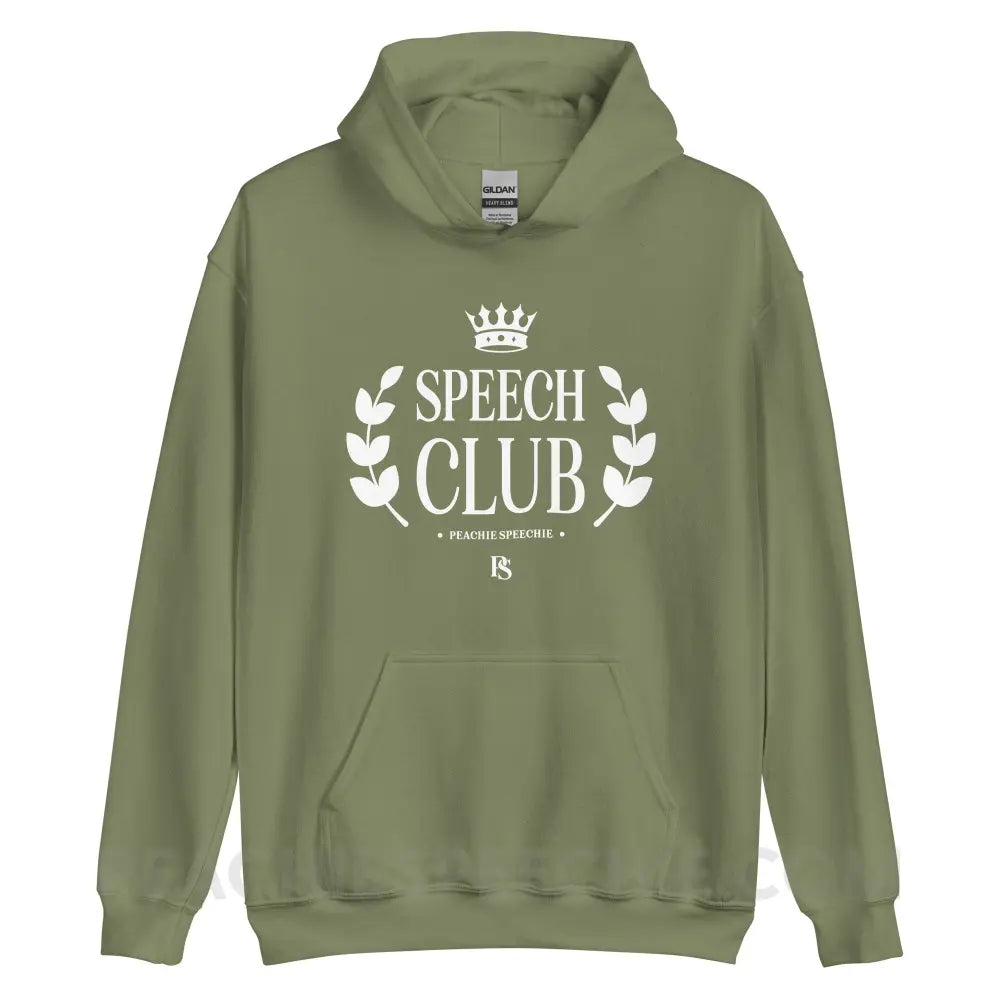 Speech Club Classic Hoodie - Military Green / S - peachiespeechie.com