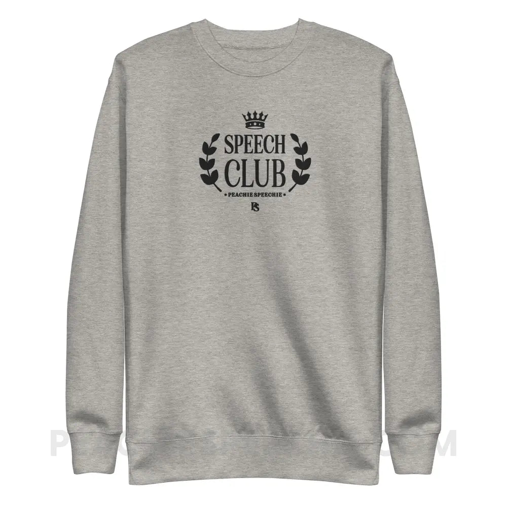 Speech Club Embroidered Fave Crewneck - Carbon Grey / S - peachiespeechie.com