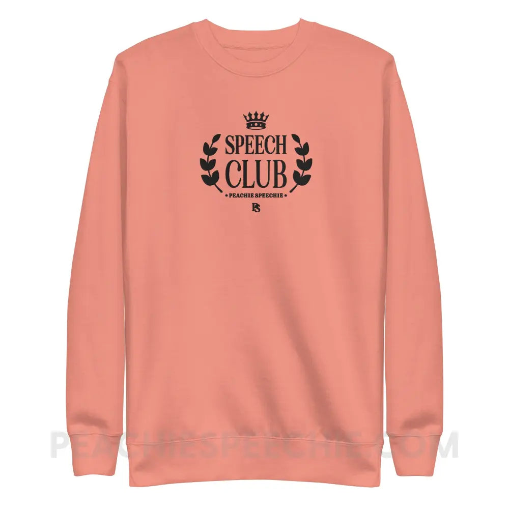 Speech Club Embroidered Fave Crewneck - Dusty Rose / S - peachiespeechie.com