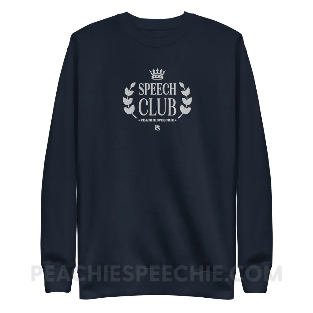 Speech Club Embroidered Fave Crewneck - Navy Blazer / S - peachiespeechie.com