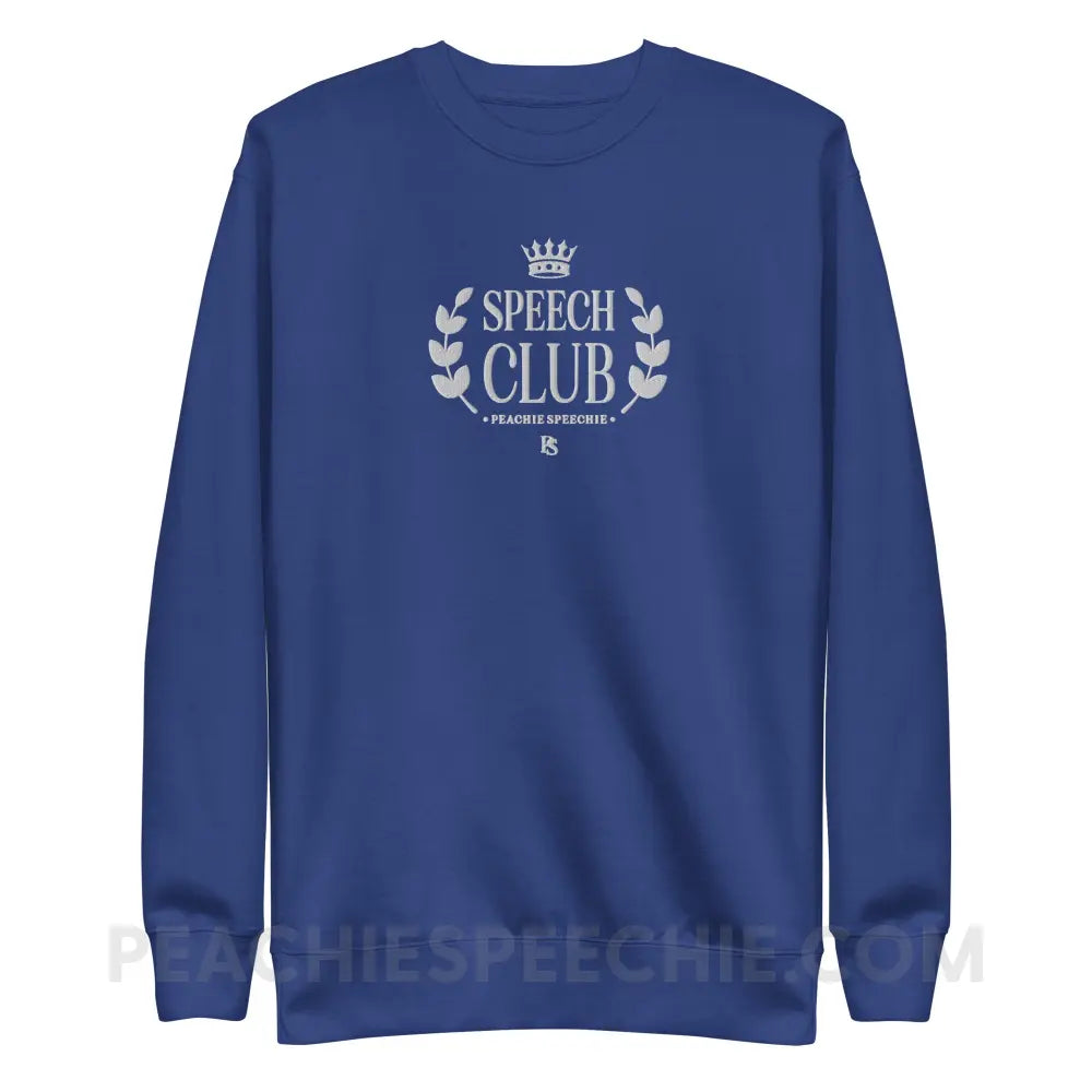 Speech Club Embroidered Fave Crewneck - Team Royal / S - peachiespeechie.com