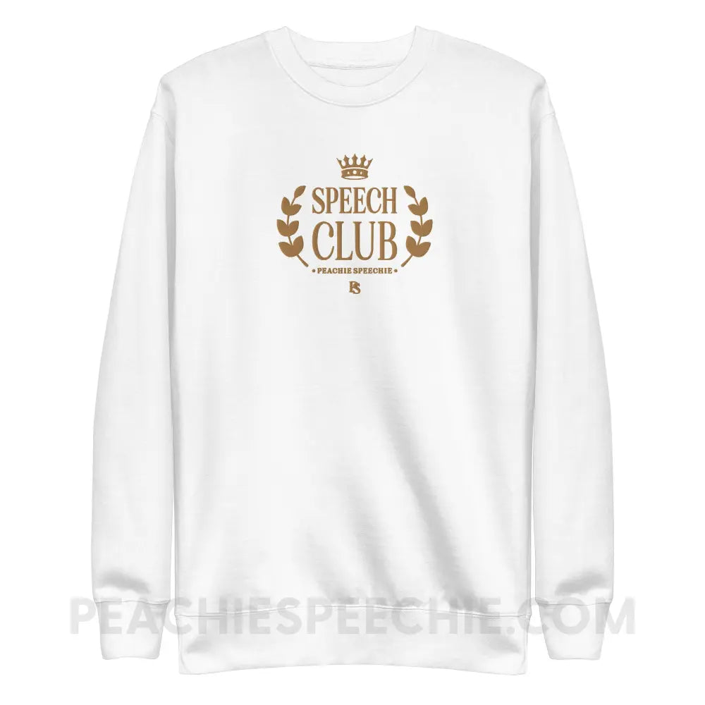 Speech Club Embroidered Fave Crewneck - White / S - peachiespeechie.com