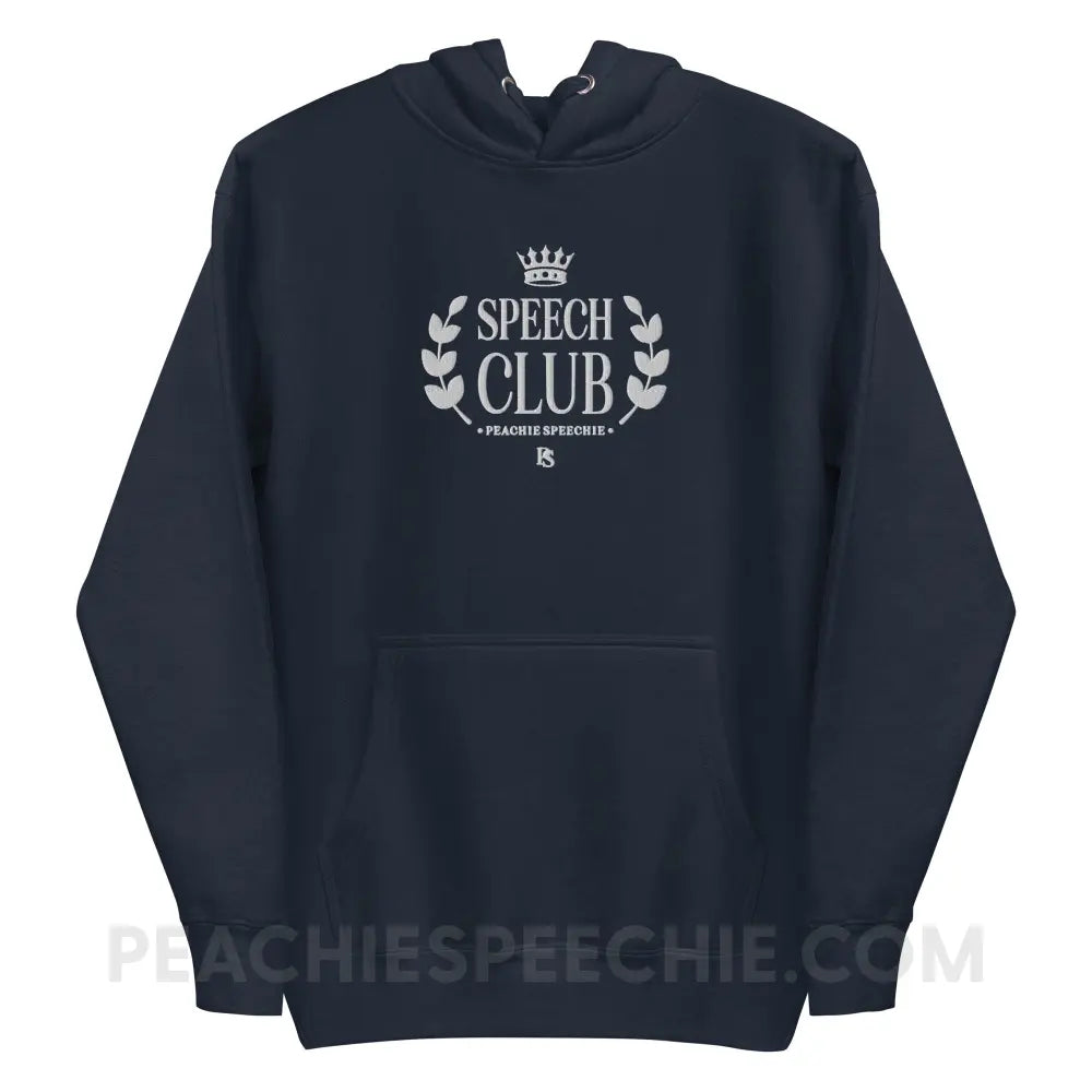 Speech Club Embroidered Fave Hoodie - Navy Blazer / S - peachiespeechie.com