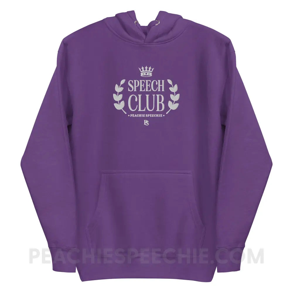 Speech Club Embroidered Fave Hoodie - Purple / S - peachiespeechie.com