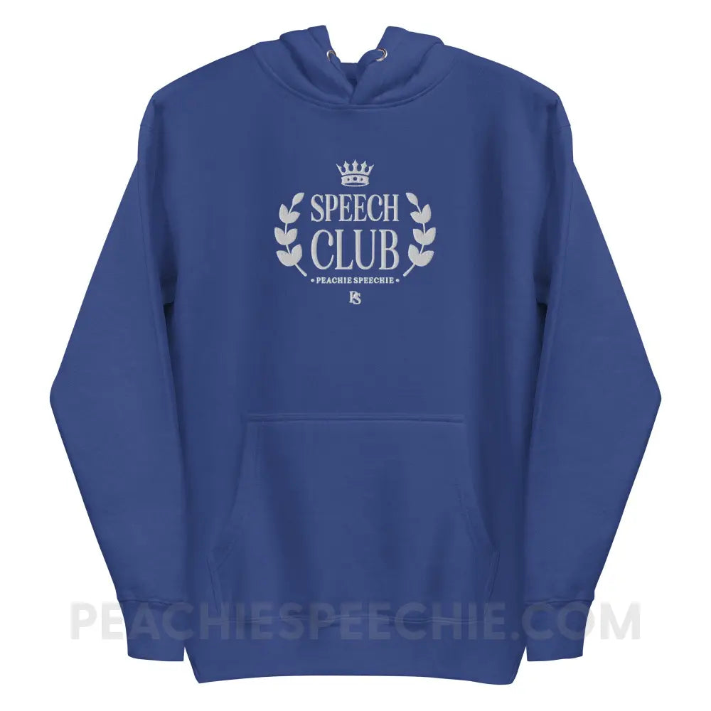 Speech Club Embroidered Fave Hoodie - Team Royal / S - peachiespeechie.com
