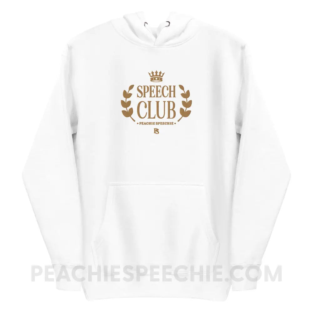 Speech Club Embroidered Fave Hoodie - White / S - peachiespeechie.com
