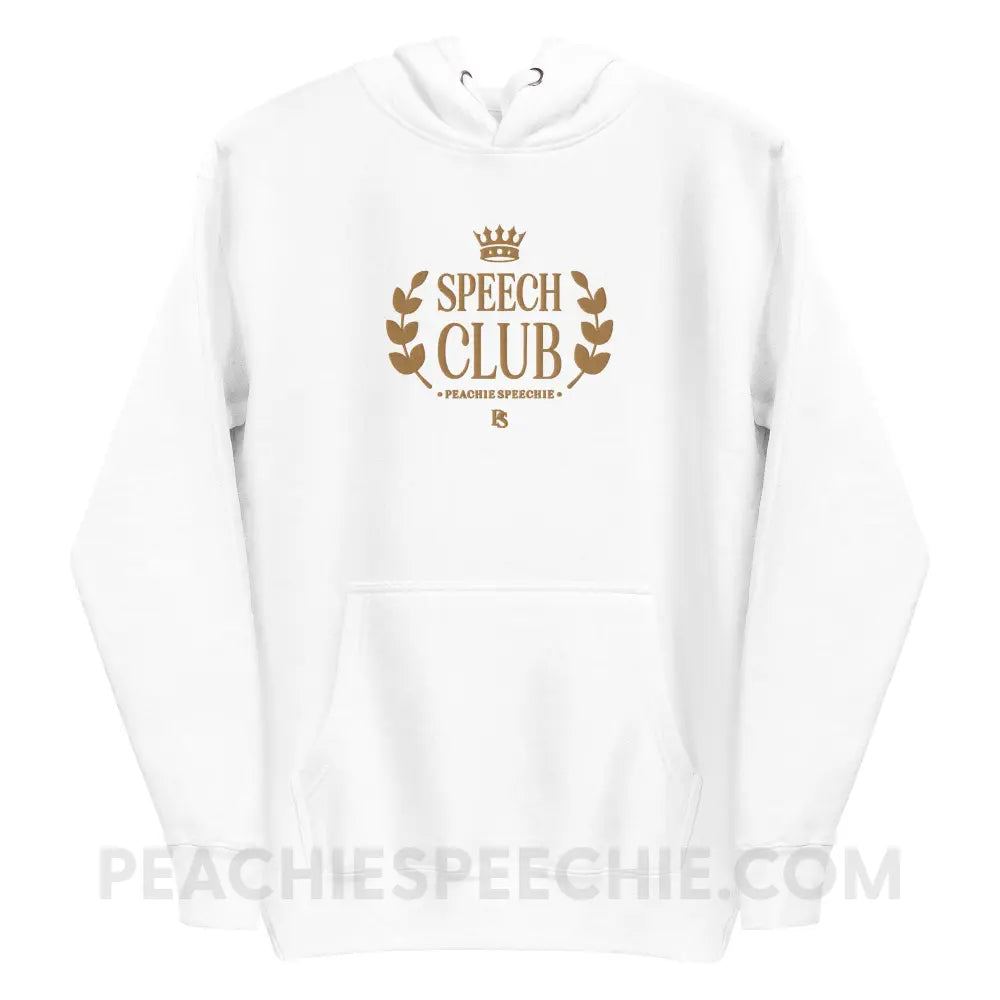 Speech Club Embroidered Fave Hoodie - White / S peachiespeechie.com