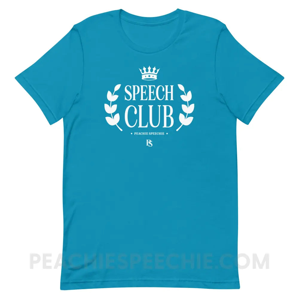 Speech Club Premium Soft Tee - Aqua / S - peachiespeechie.com