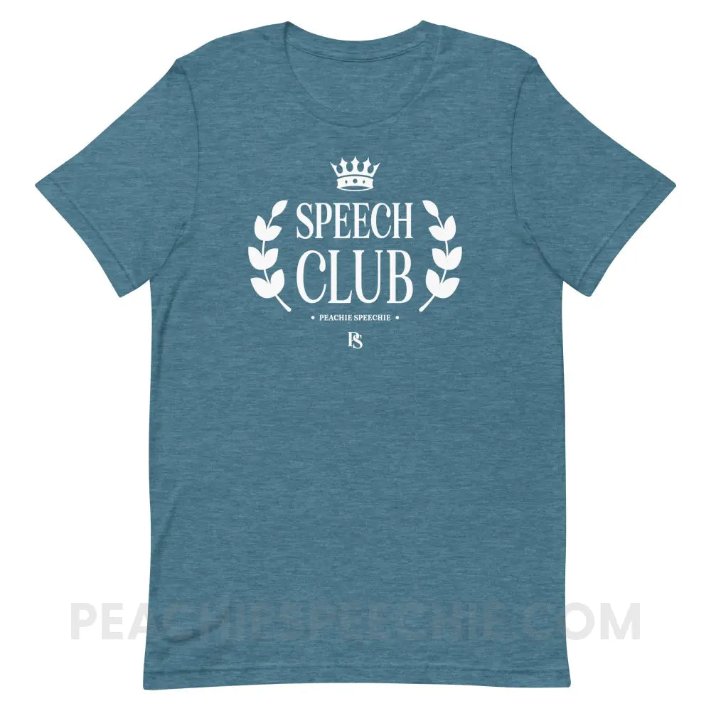 Speech Club Premium Soft Tee - Heather Deep Teal / S - peachiespeechie.com
