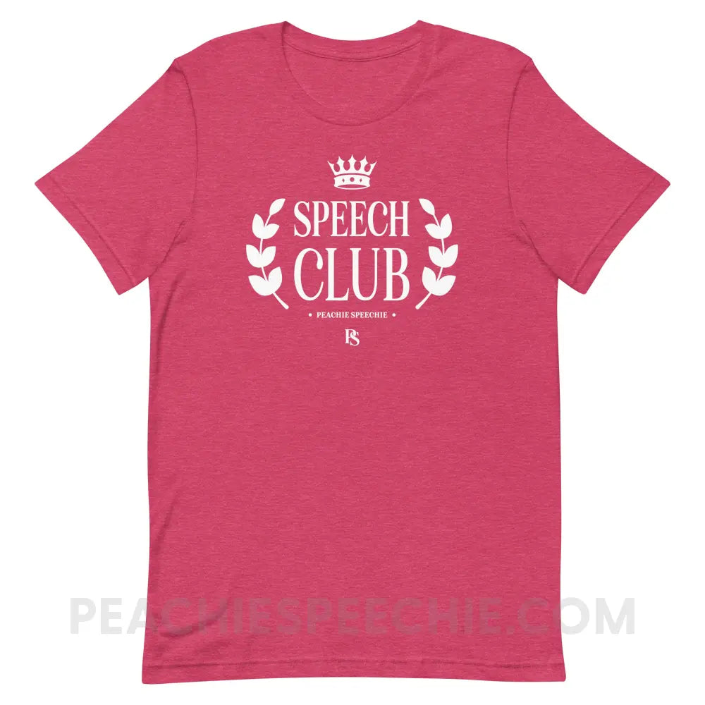 Speech Club Premium Soft Tee - Heather Raspberry / S - peachiespeechie.com