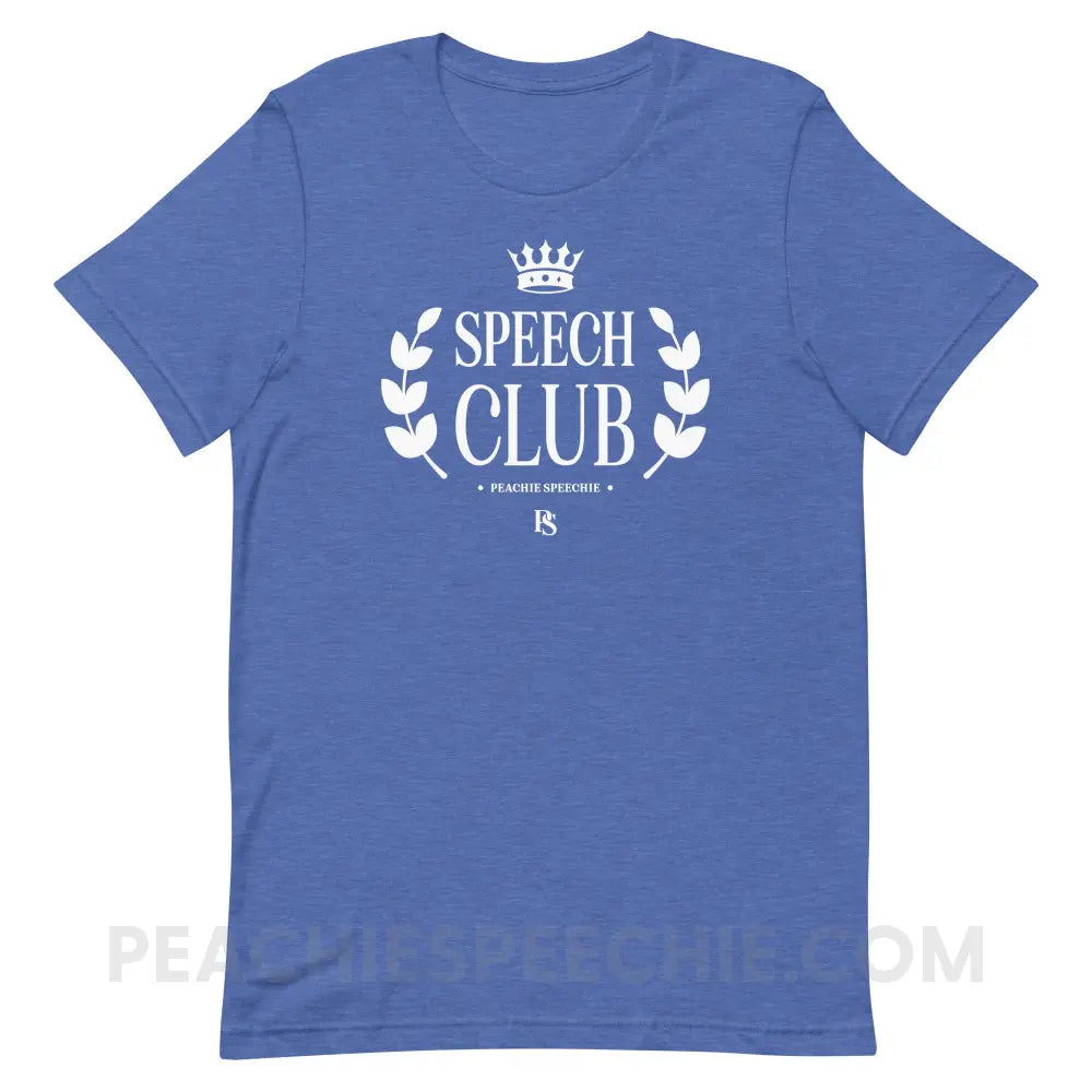 Speech Club Premium Soft Tee - Heather True Royal / S - peachiespeechie.com