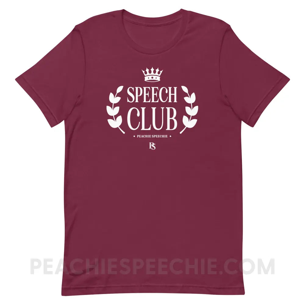 Speech Club Premium Soft Tee - Maroon / XS - peachiespeechie.com