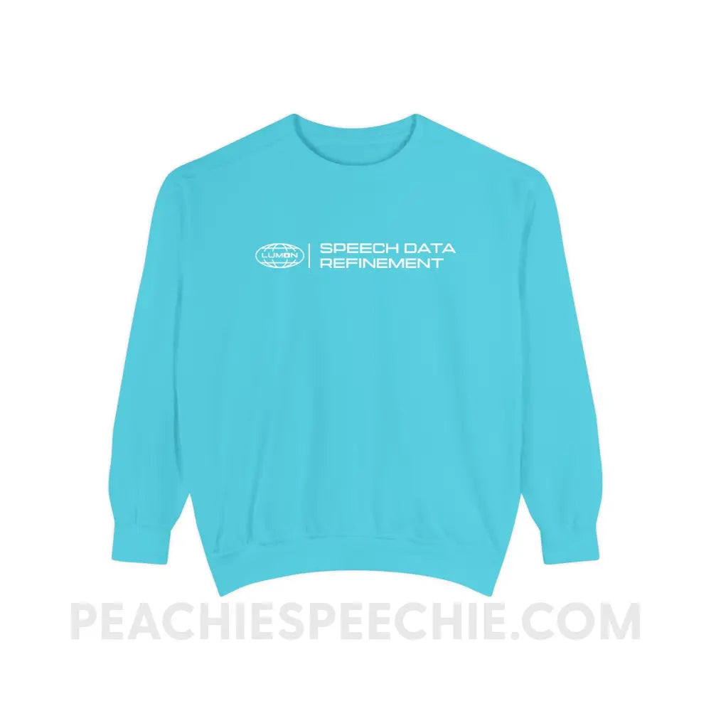 Speech Data Refinement Comfort Colors Crewneck - Lagoon Blue / 3XL - Sweatshirt peachiespeechie.com