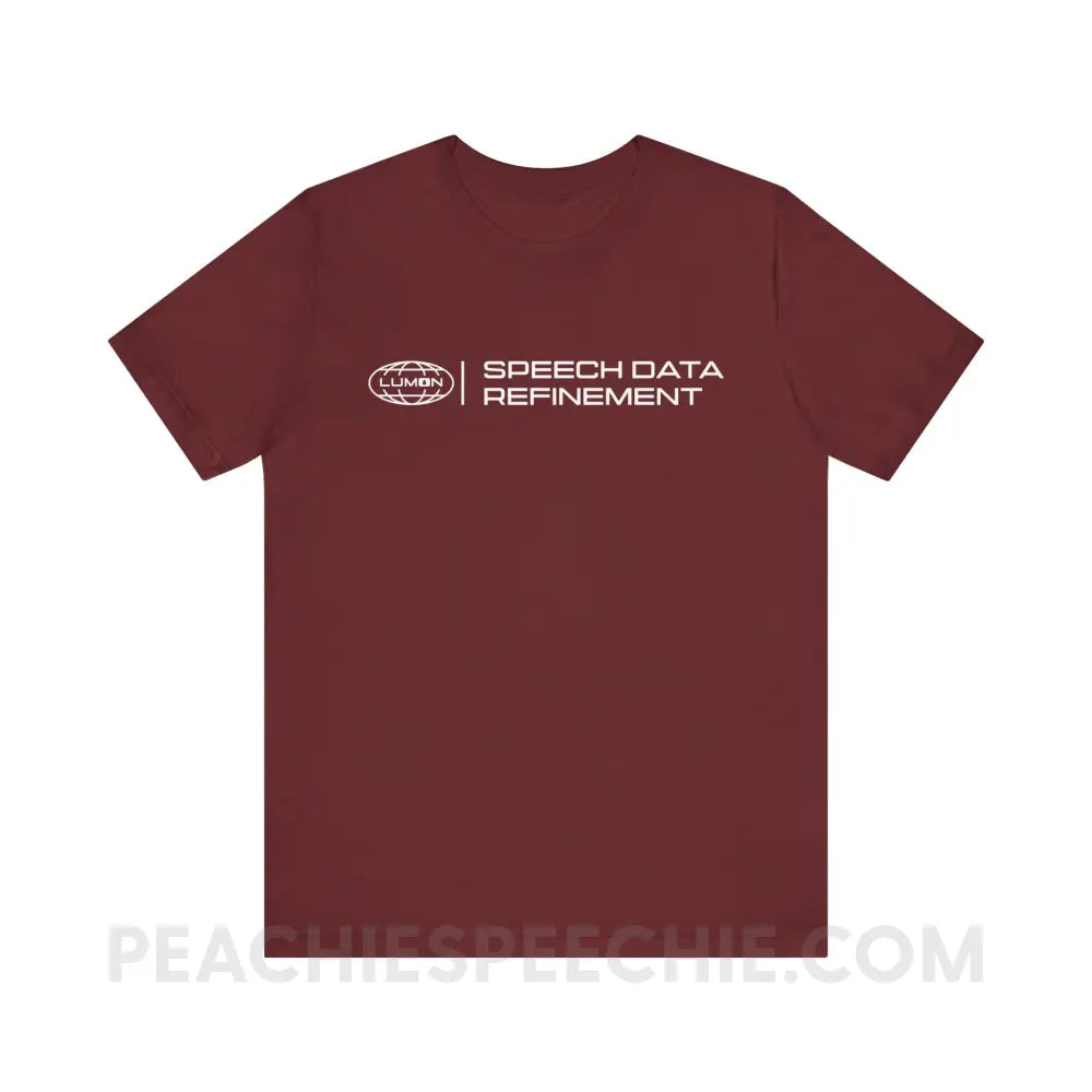 Speech Data Refinement Premium Soft Tee - Heather Cardinal / XS - T-Shirt peachiespeechie.com