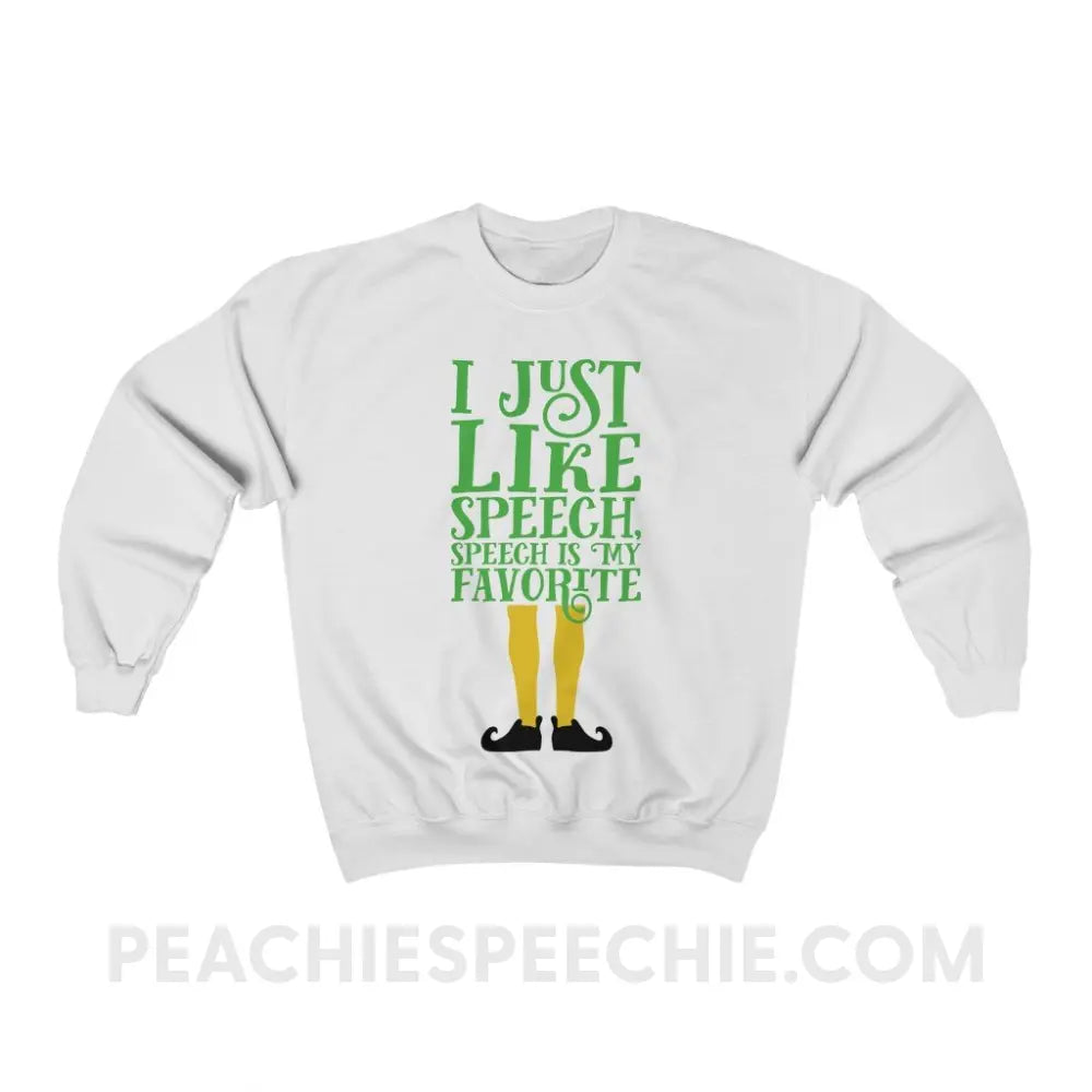 Speech Elf Classic Sweatshirt - White / S peachiespeechie.com