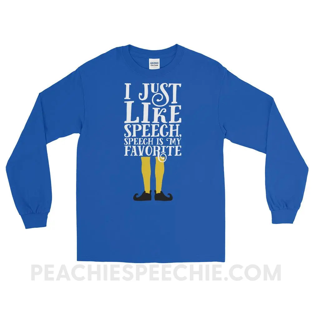 Speech Elf Long Sleeve Tee - Royal / S - T-Shirts & Tops peachiespeechie.com