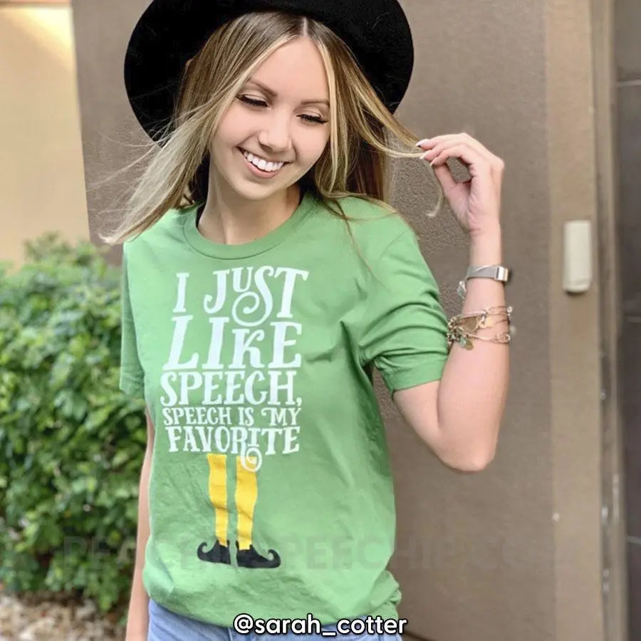 Speech Elf Premium Soft Tee - Leaf / S - T-Shirts & Tops peachiespeechie.com