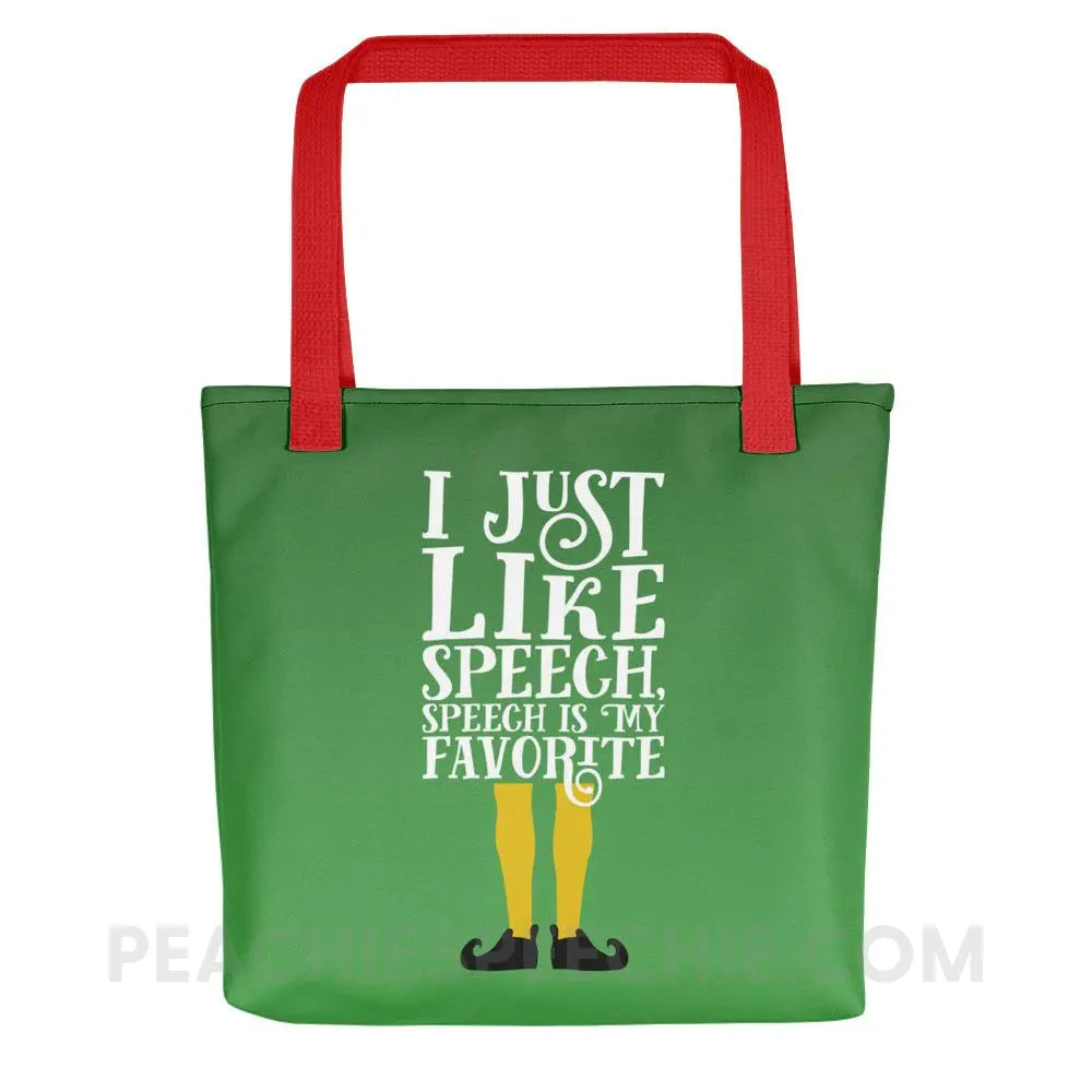 Speech Elf Tote Bag - Red - Bags peachiespeechie.com
