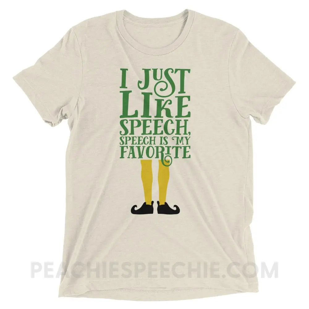 Speech Elf Tri-Blend Tee - Oatmeal Triblend / XS - T-Shirts & Tops peachiespeechie.com