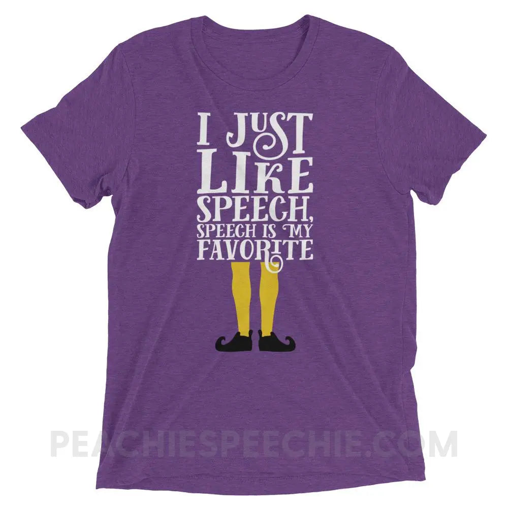 Speech Elf Tri-Blend Tee - Purple Triblend / XS - T-Shirts & Tops peachiespeechie.com