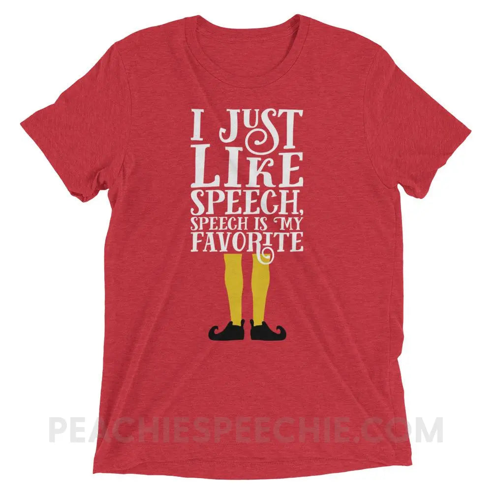 Speech Elf Tri-Blend Tee - Red Triblend / XS - T-Shirts & Tops peachiespeechie.com