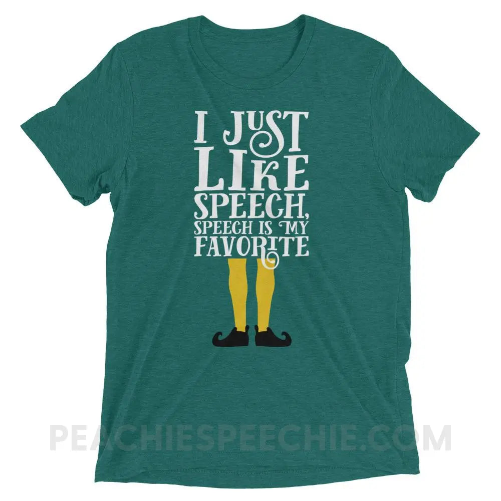 Speech Elf Tri-Blend Tee - Teal Triblend / XS - T-Shirts & Tops peachiespeechie.com