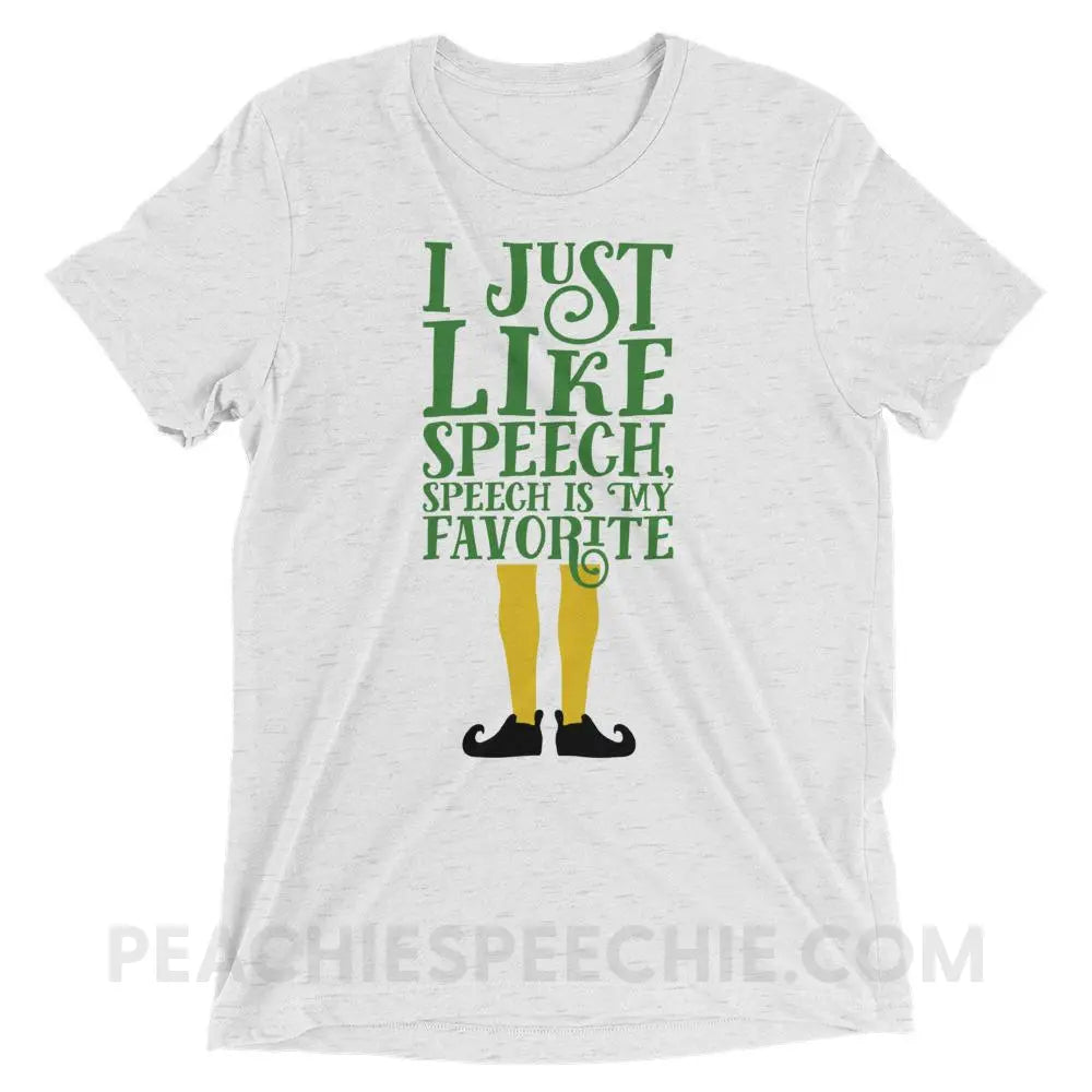 Speech Elf Tri-Blend Tee - White Fleck Triblend / XS - T-Shirts & Tops peachiespeechie.com