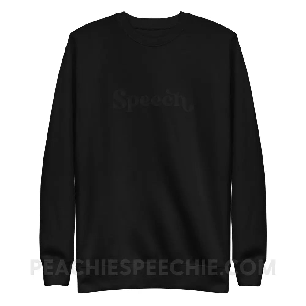 Speech Embroidered Fave Crewneck - Black / S - peachiespeechie.com