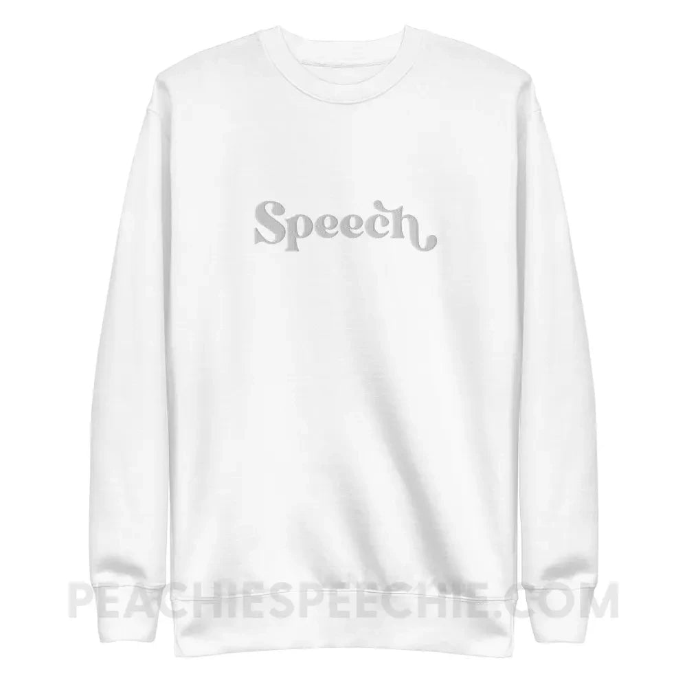 Speech Embroidered Fave Crewneck - White / S - peachiespeechie.com
