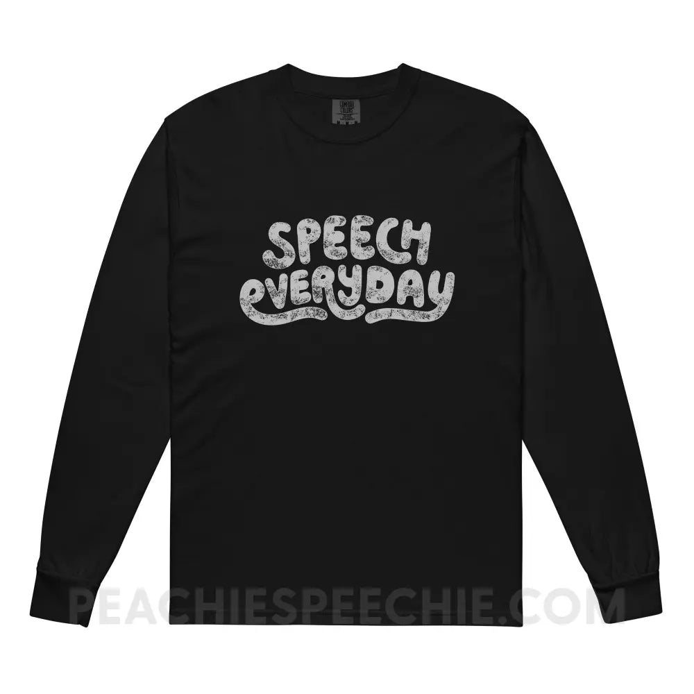 Speech Everyday Comfort Colors Long Sleeve - Black / S - Long-sleeve peachiespeechie.com