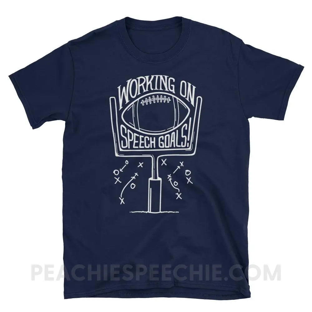 Speech Goals Classic Tee - Navy / S - T-Shirts & Tops peachiespeechie.com