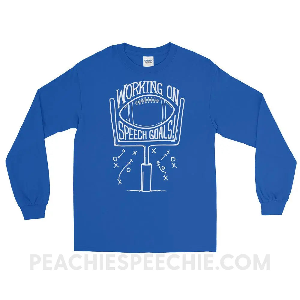 Speech Goals Long Sleeve Tee - Royal / S - T-Shirts & Tops peachiespeechie.com