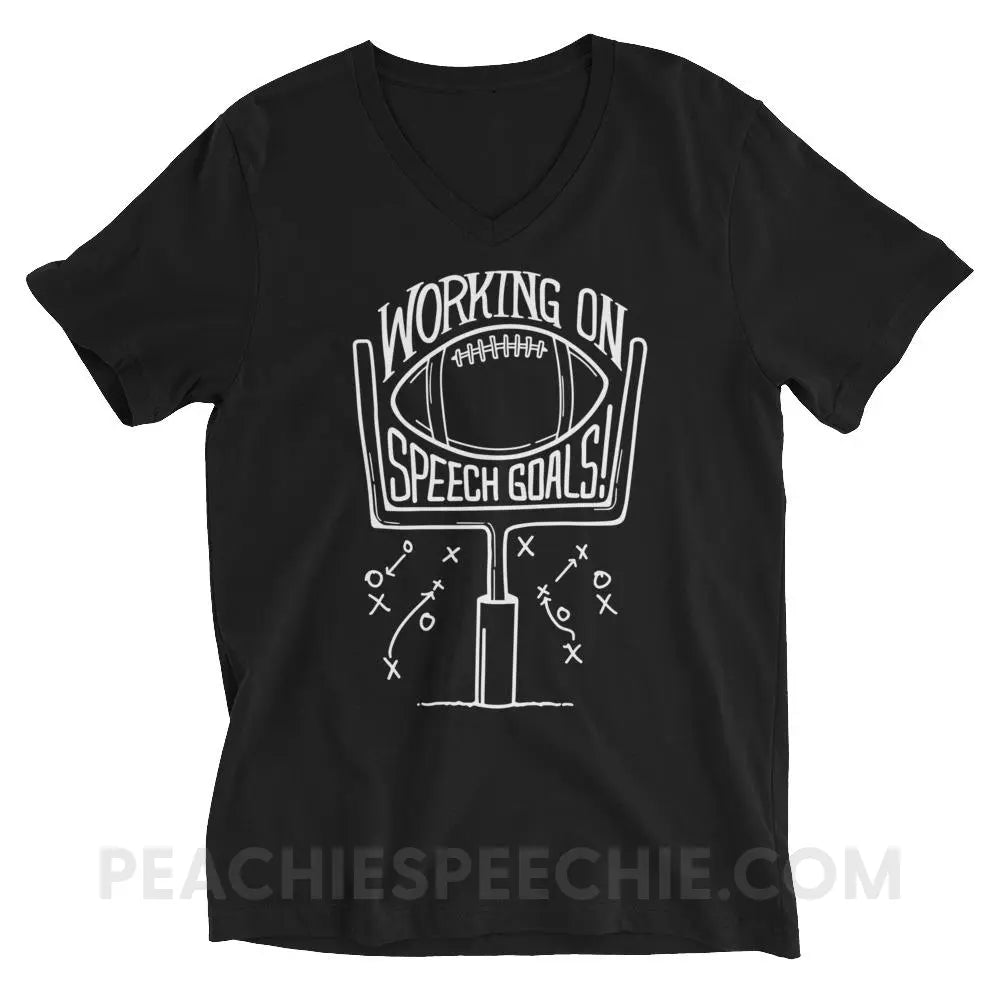 Speech Goals Soft V-Neck - S - T-Shirts & Tops peachiespeechie.com