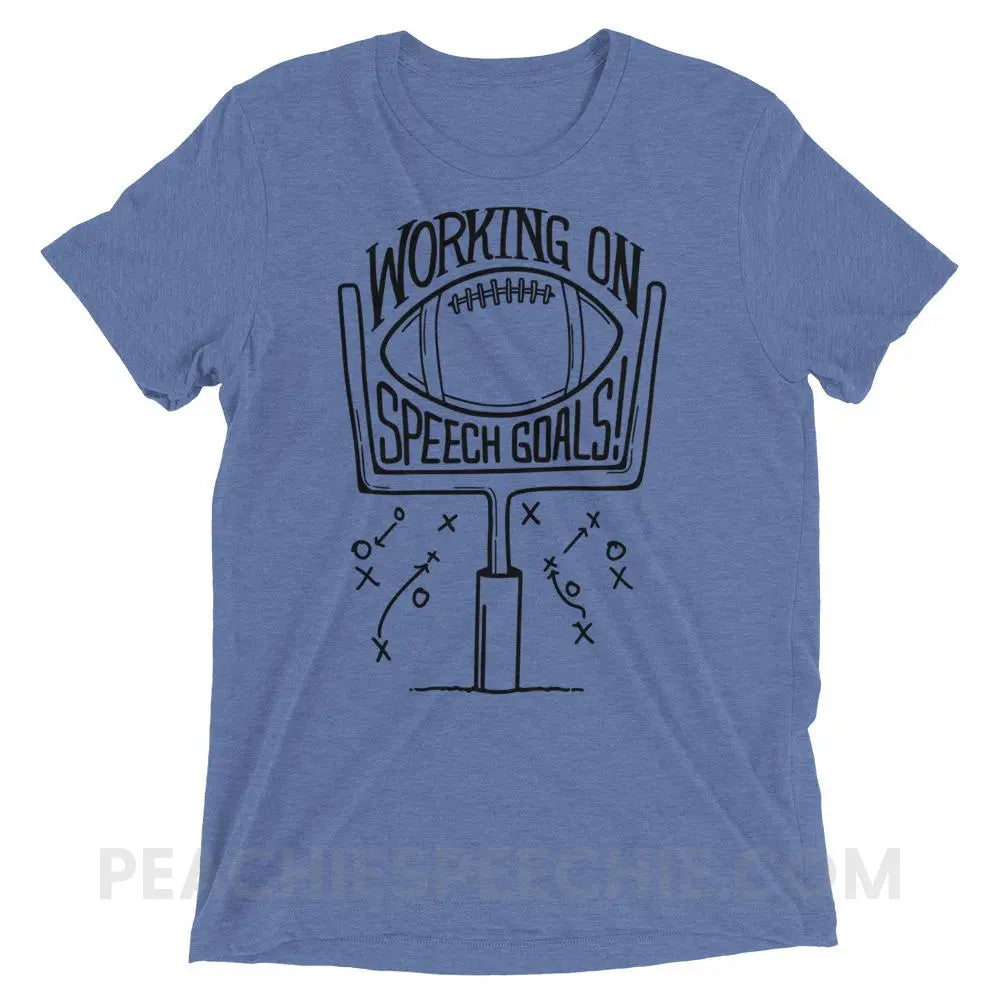 Speech Goals Tri-Blend Tee - Blue Triblend / XS - T-Shirts & Tops peachiespeechie.com