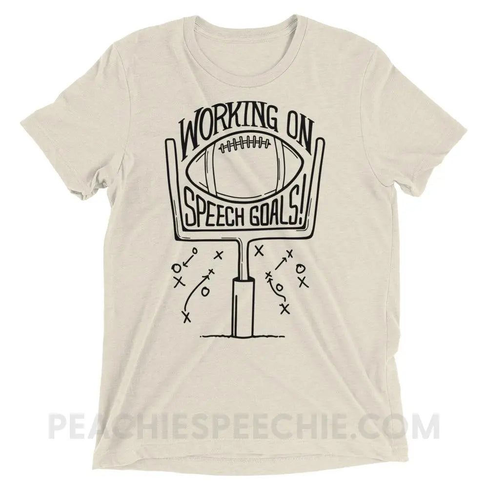 Speech Goals Tri-Blend Tee - Oatmeal Triblend / XS - T-Shirts & Tops peachiespeechie.com