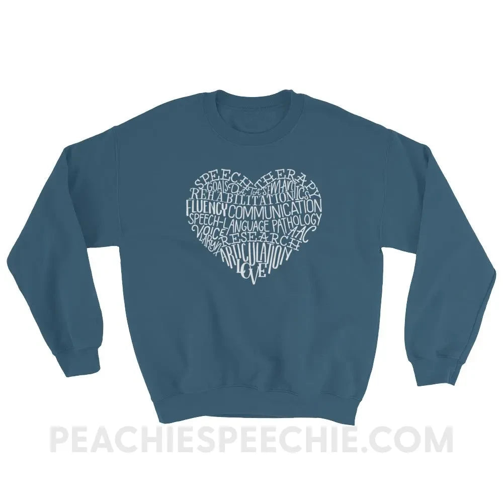 Speech Heart Classic Sweatshirt - Indigo Blue / S Hoodies & Sweatshirts peachiespeechie.com