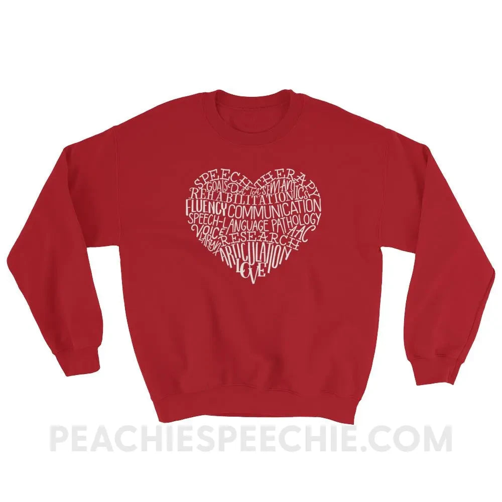 Speech Heart Classic Sweatshirt - Red / S Hoodies & Sweatshirts peachiespeechie.com