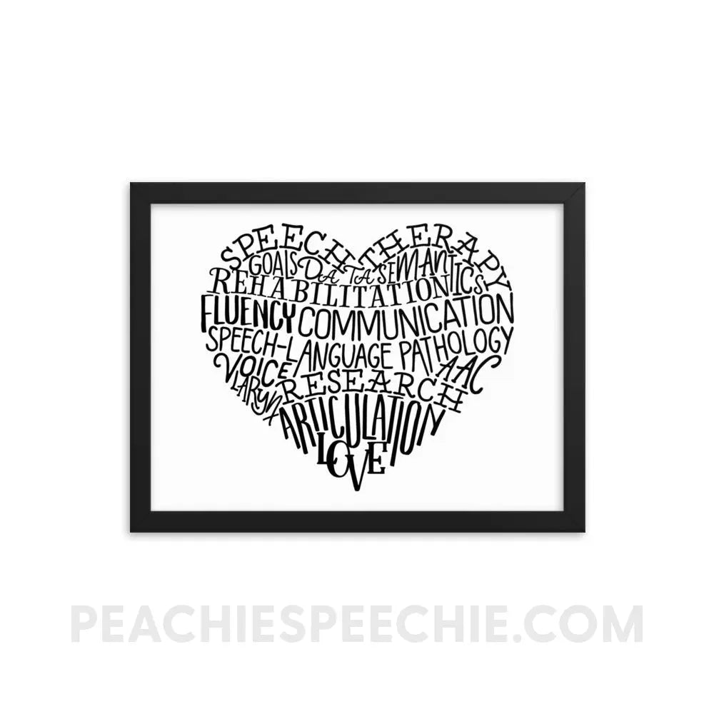 Speech Heart Framed Poster - 12×16 - Posters peachiespeechie.com