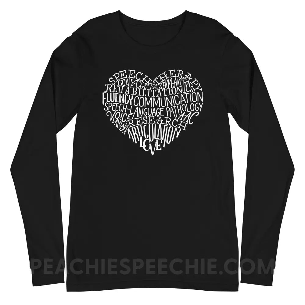 Speech Heart Premium Long Sleeve - Black / S - T-Shirts & Tops peachiespeechie.com