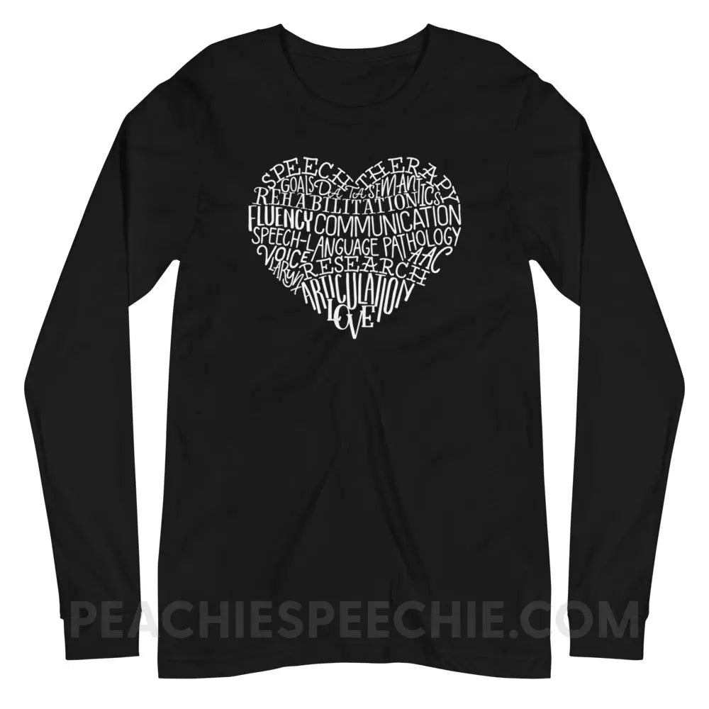 Speech Heart Premium Long Sleeve - Black / XS - peachiespeechie.com